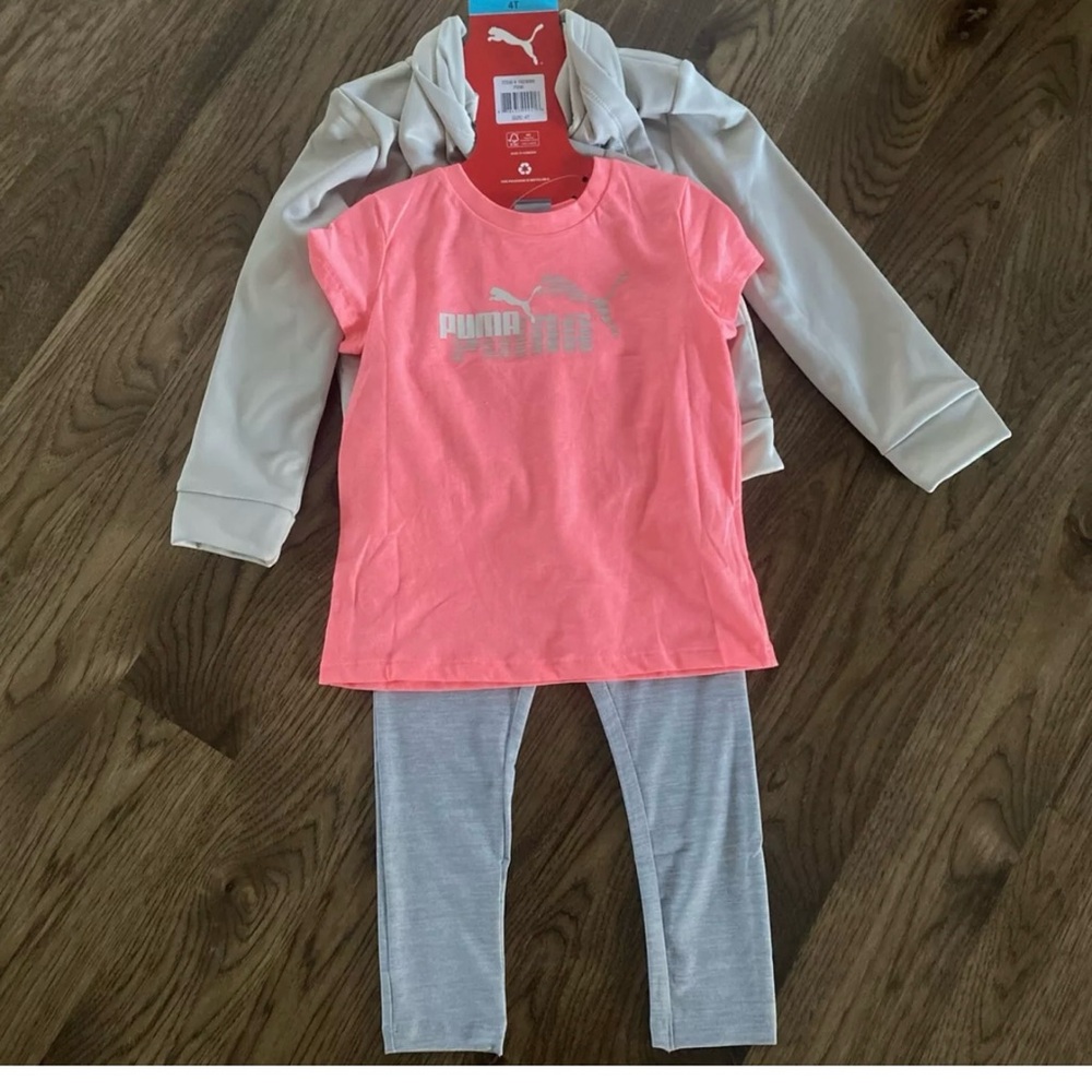 Puma Girls 3 Piece Tech Fleece Set , Pink